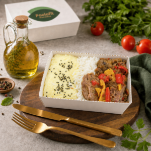 CARNE ASSADA C/ ARROZ E CENOURA (350g)